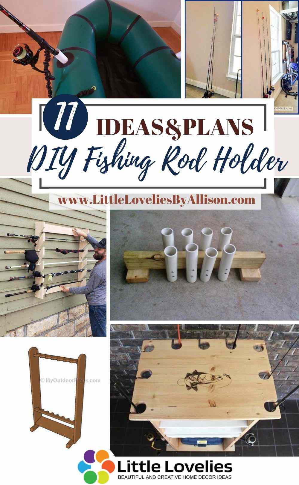 DIY Home Made Fishing Rod Rack Organizer